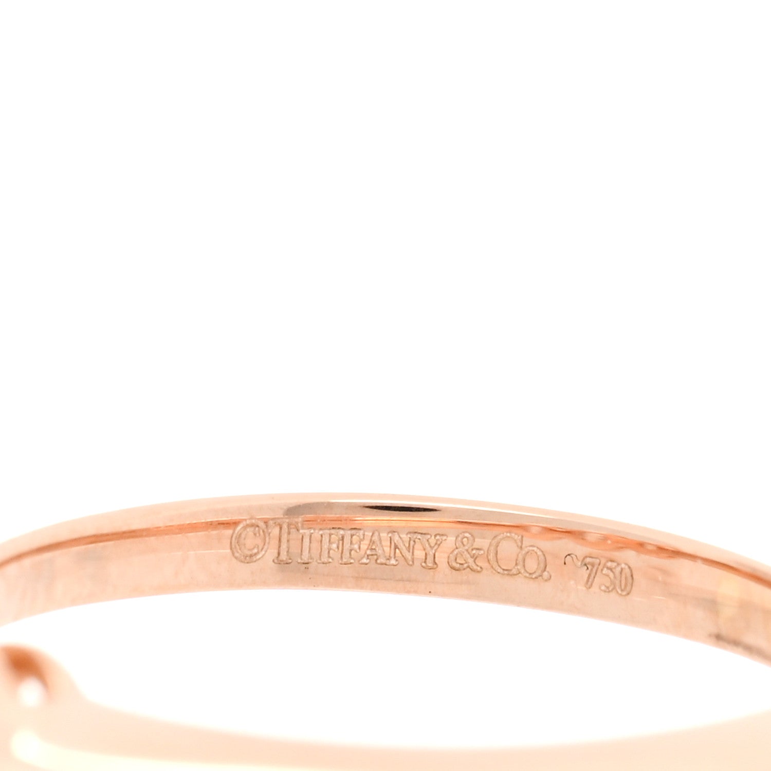 Tiffany 18K Rose Gold Diamond Three Stone Milgrain Ring 48 4.5 4 of 5