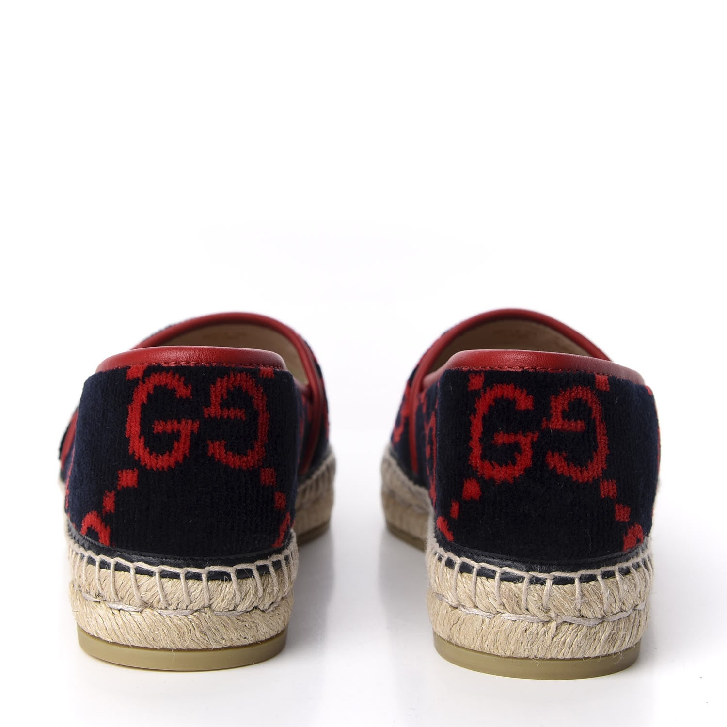 Gucci Terry Cloth GG Monogram Espadrilles 38 Blue Red 6 of 10