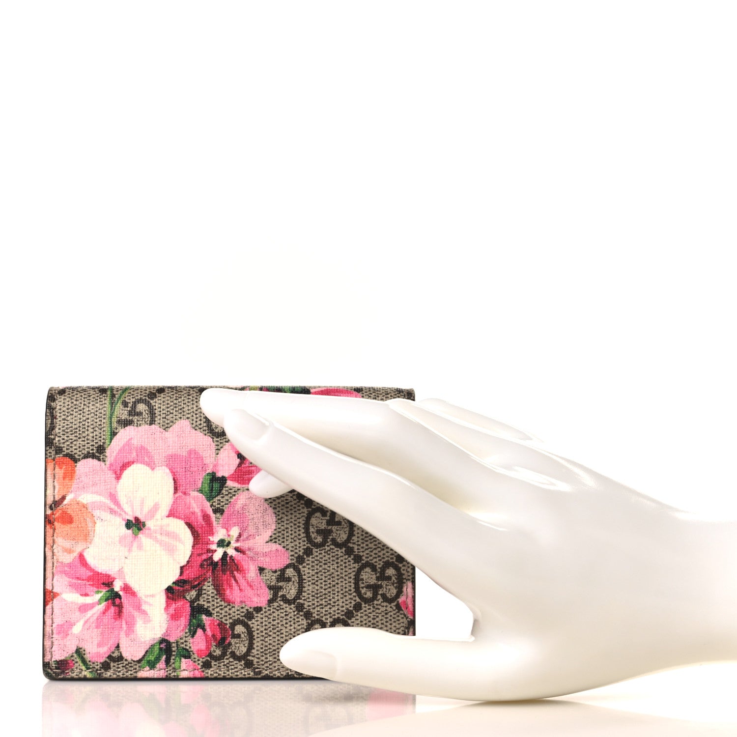 Gucci GG Supreme Monogram Blooms Card Case Beige Multicolor Dry Rose 2 of 7
