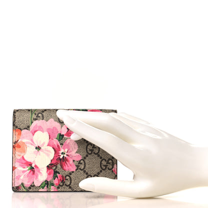 Gucci GG Supreme Monogram Blooms Card Case Beige Multicolor Dry Rose 2 of 7