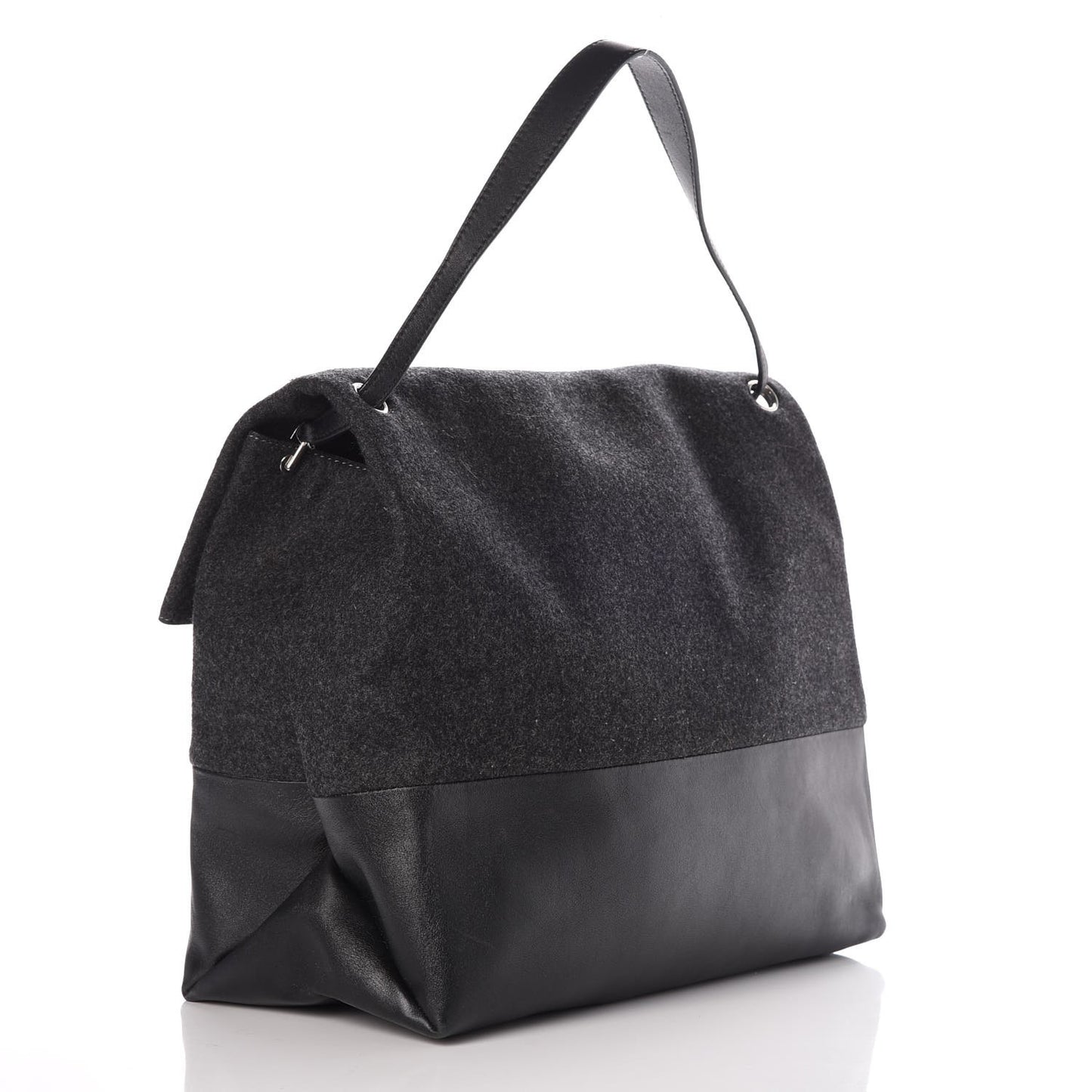 Calfskin Felt All Soft Shoulder Bag Dark Grey