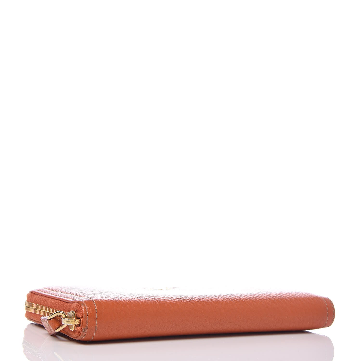 Prada Vitello Daino Zip Around Wallet Papaya 4 of 12