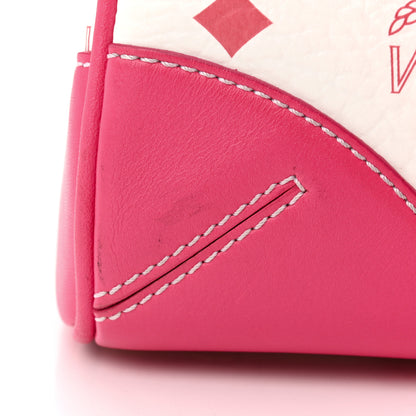 MCM Visetos Medium Boston Bag Pink White 13 of 13