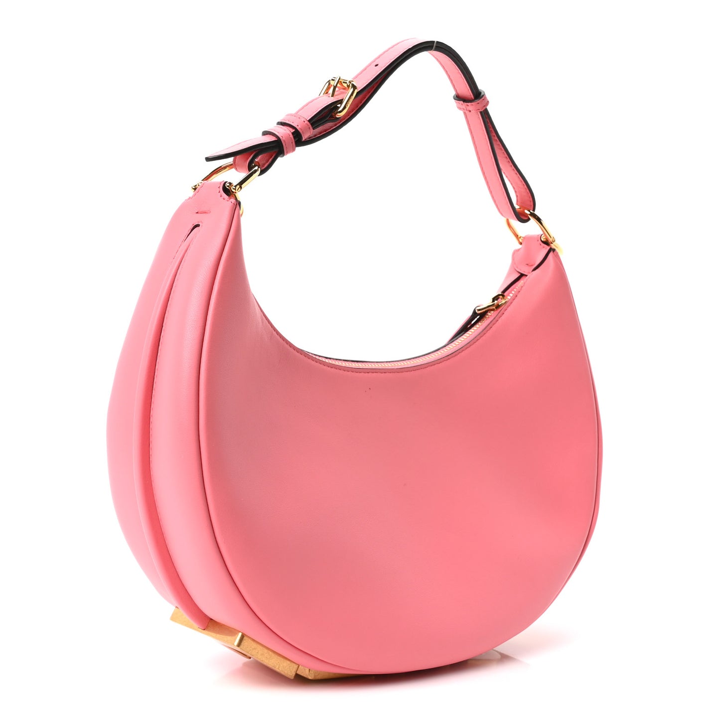 Vitello Grace Matte Small Fendigraphy Hobo Bag Pink Dalia