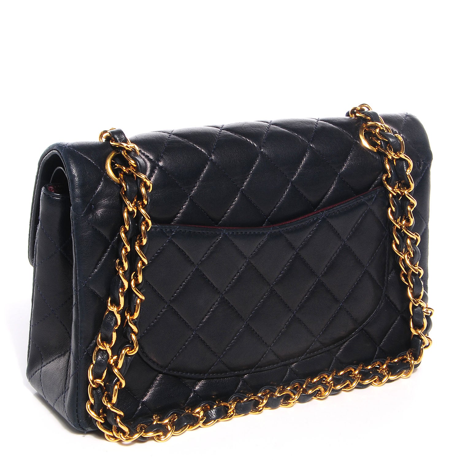 Chanel Lambskin Small Double Flap Navy 3 of 7