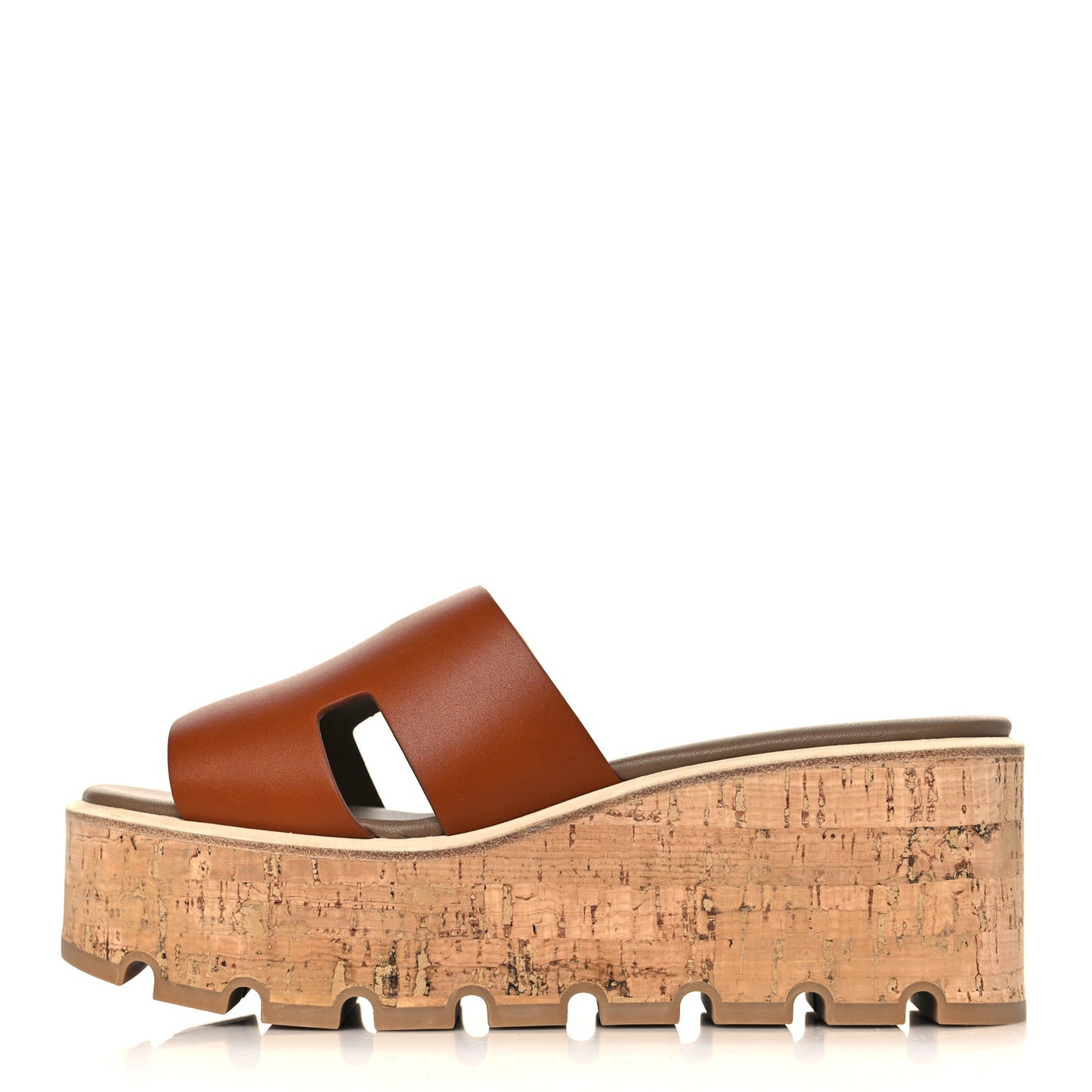Calfskin Cork Eze 30 Sandals 36 Marron Glaise