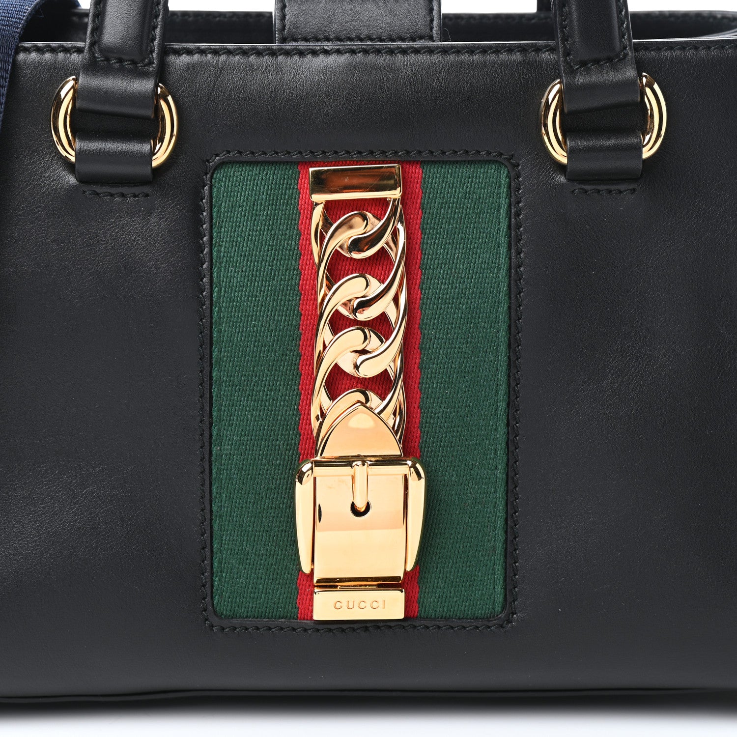 Gucci Calfskin Medium Sylvie Top Handle Tote Black 7 of 9