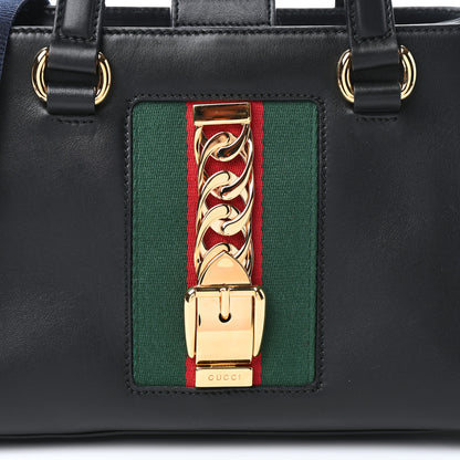 Gucci Calfskin Medium Sylvie Top Handle Tote Black 7 of 9