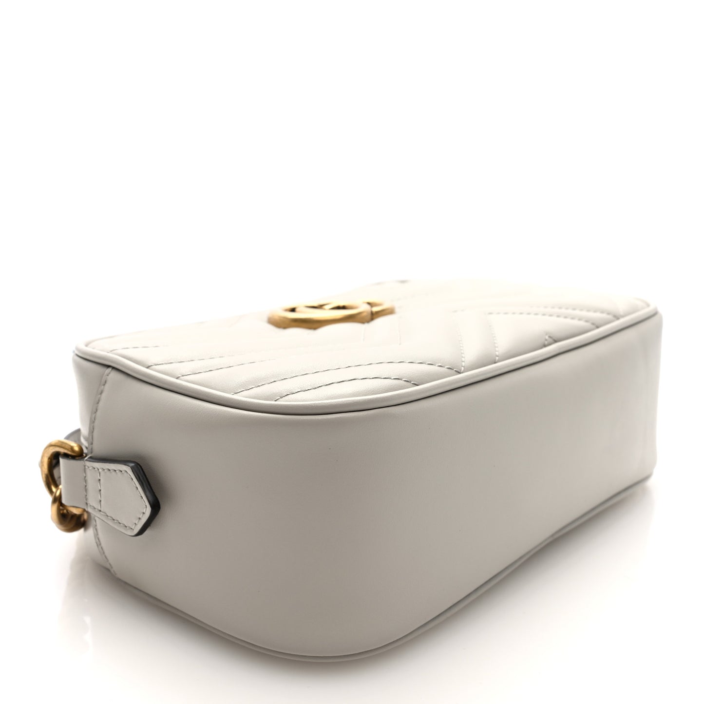 Calfskin Matelasse Small GG Marmont Chain Shoulder Bag Light Grey
