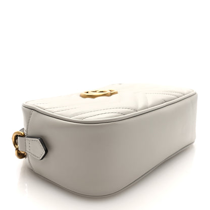 Gucci Calfskin Matelasse Small GG Marmont Chain Shoulder Bag Light Grey 4 of 9