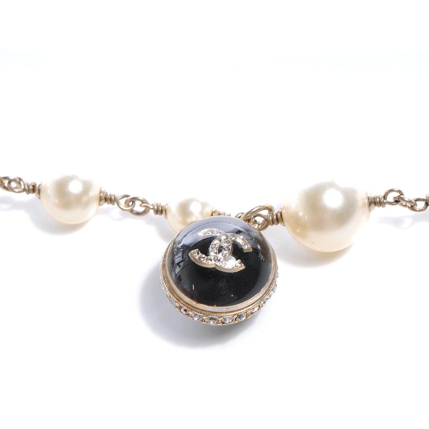 Pearl Crystal CC Beaded Long Necklace