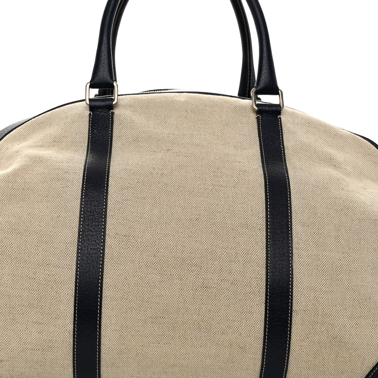 Canvas Calfskin Duffle Beige Navy