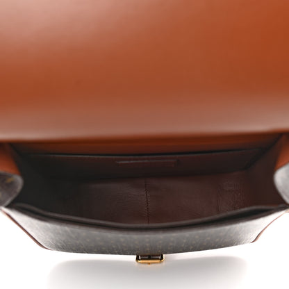 Saint Laurent Canvas Smooth Calfskin Le Monogramme Medium Buckle Satchel Chestnut 5 of 12