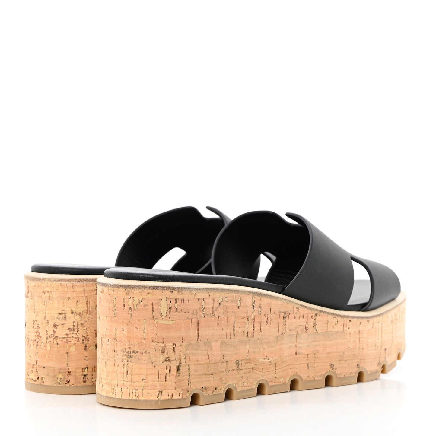 Calfskin Cork Eze 30 Sandals 39 Black