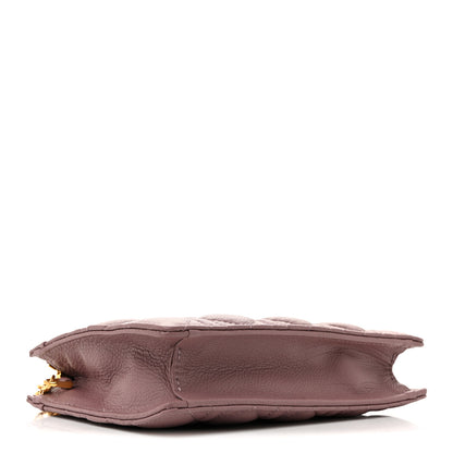 Christian Dior Calfskin Cannage Caro Zipped Pouch With Chain Peony Pink 4 of 12