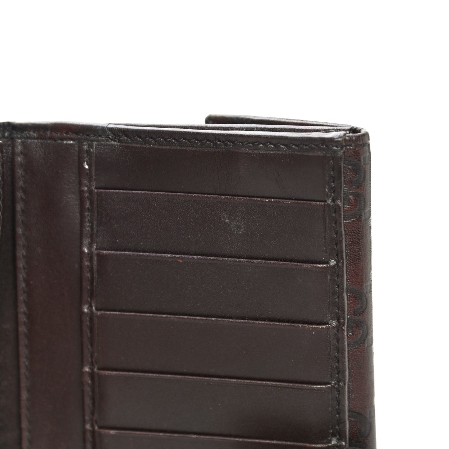 Guccissima Margaux Calfskin Metal Bar Continental Flap Wallet Chocolate