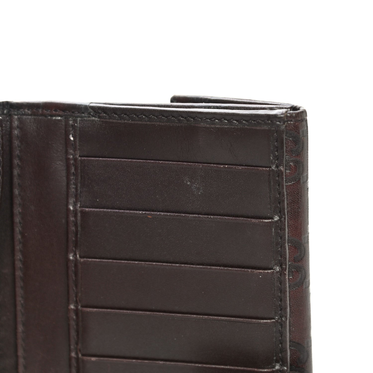 Gucci Guccissima Margaux Calfskin Metal Bar Continental Flap Wallet Chocolate 13 of 23