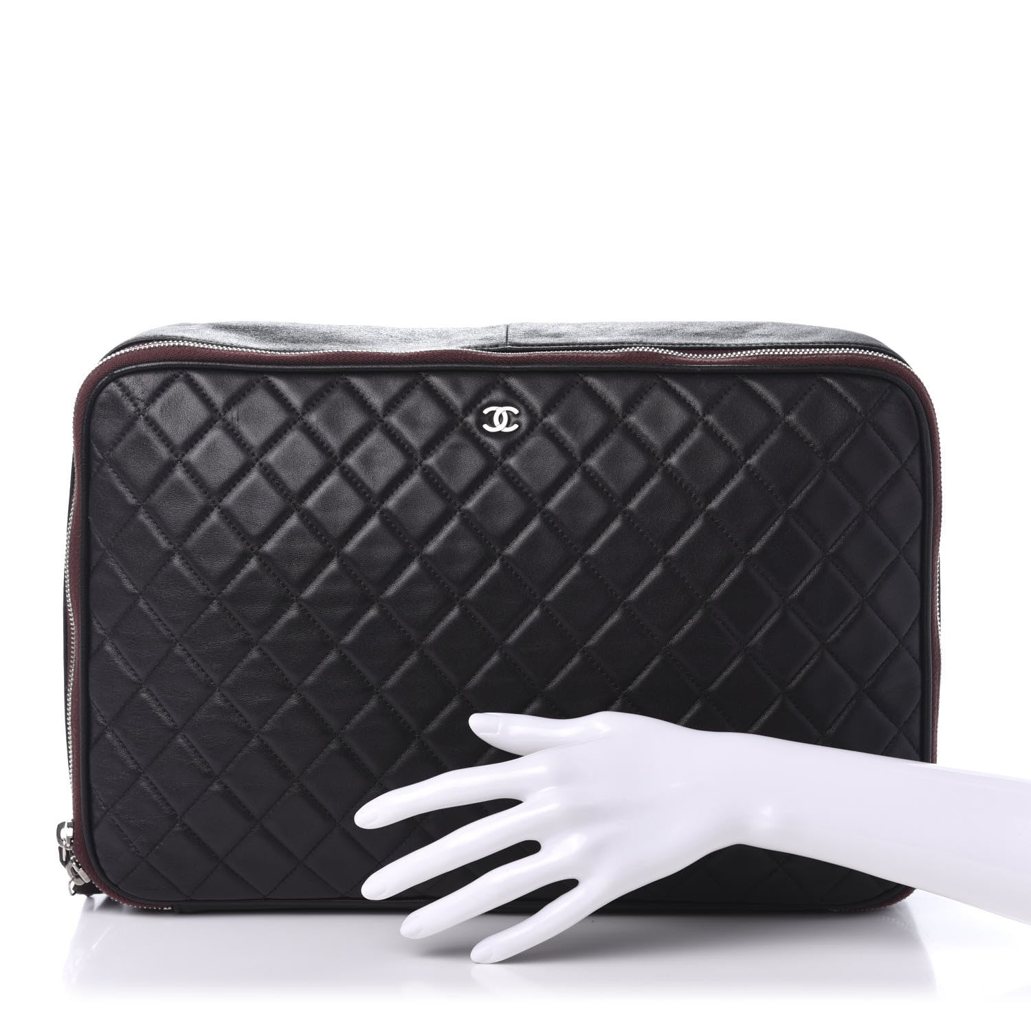 Chanel Lambskin Quilted Laptop Case Black 2 of 13