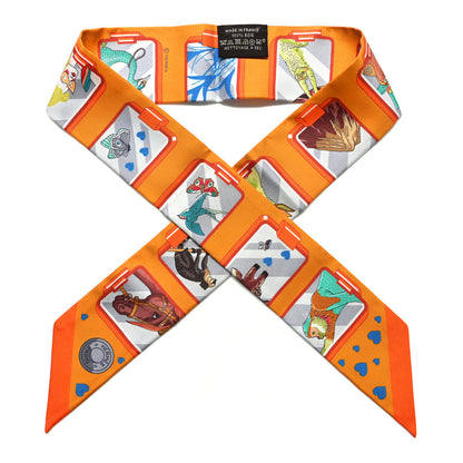 Hermes Silk Hermes Story Twilly Mangue Gris Multicolor 1 of 6