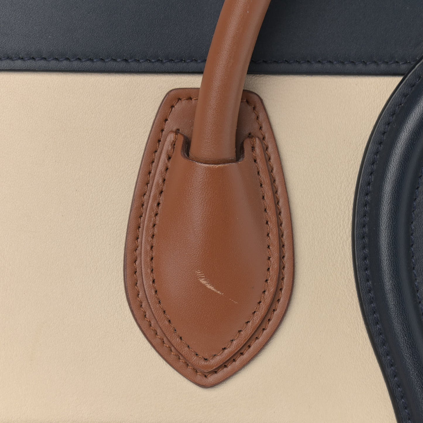 Smooth Calfskin Bullhide Micro Tri-Color Luggage Brown