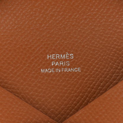 Hermes Epsom Calvi Card Case Gold 6 of 7