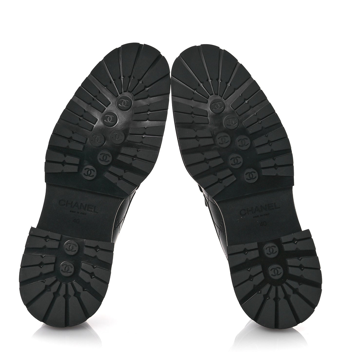 Calfskin Quilted CC Mocassin Loafers 40 Black