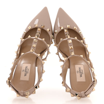 Valentino Garavani Patent Nappa Rockstud Ankle Strap 100mm Pumps 38.5 Poudre 2 of 7