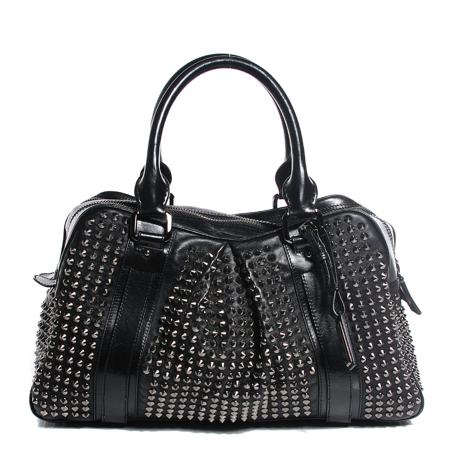 Prorsum Calfskin Studded Knight Satchel Black