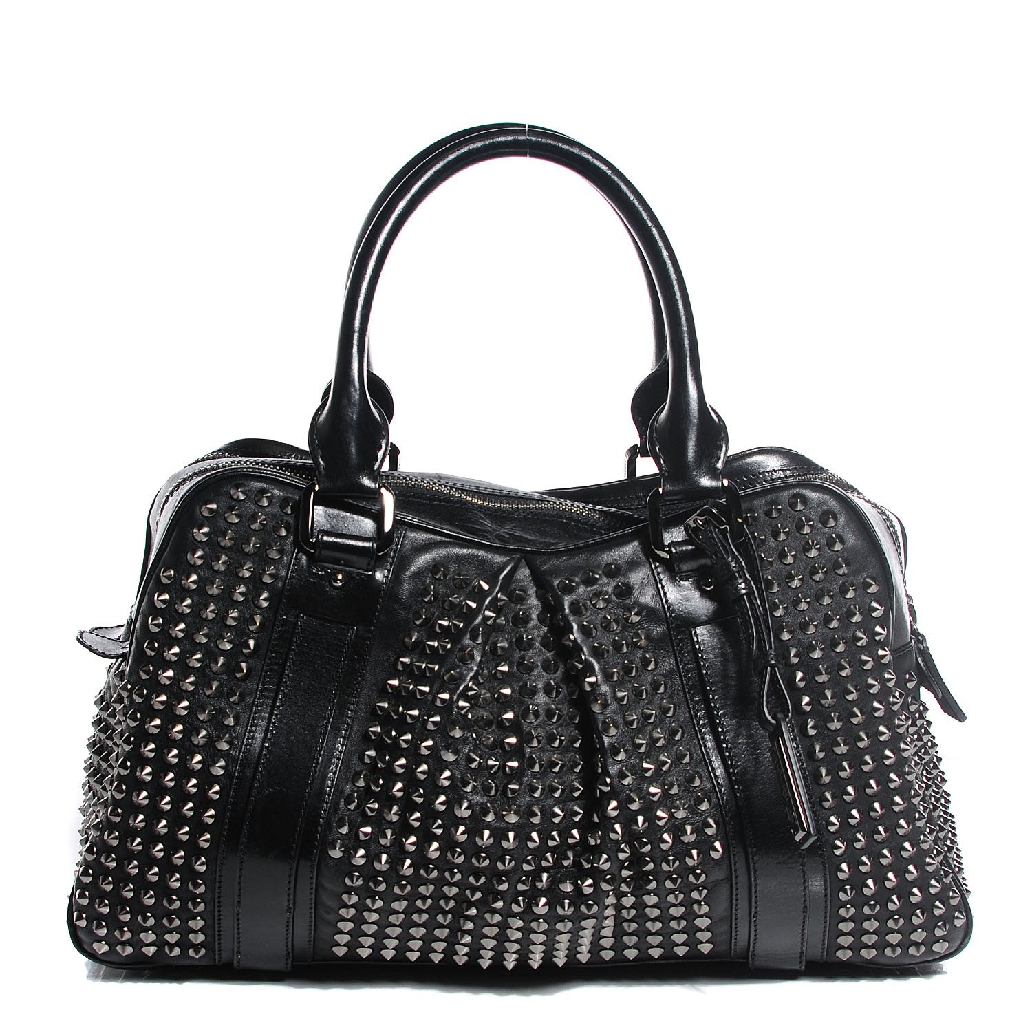 Burberry Prorsum Calfskin Studded Knight Satchel Black 1 of 10