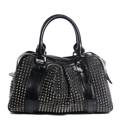 Burberry Prorsum Calfskin Studded Knight Satchel Black 1 of 10