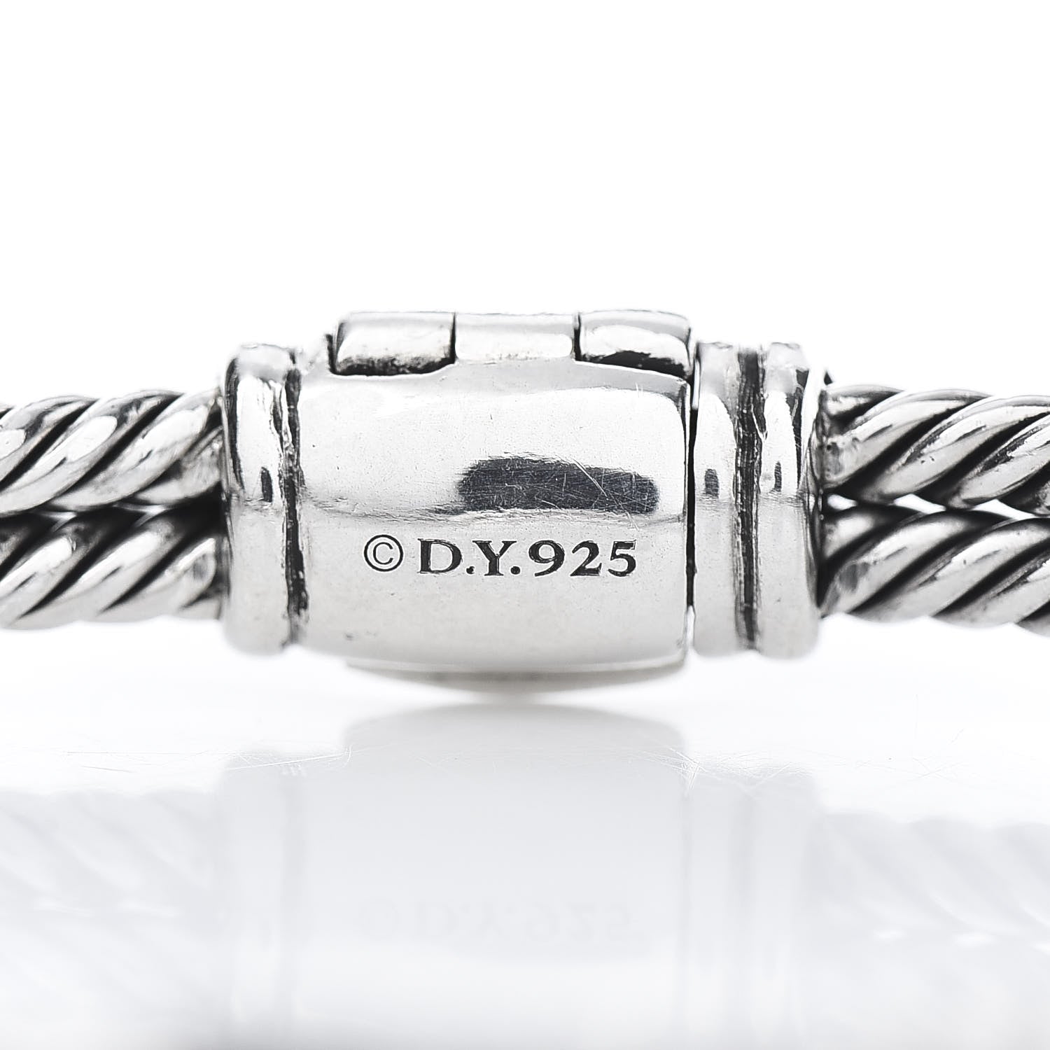 David Yurman Sterling Silver Black Diamond 7mm Petite Mini Loop Bracelet 4 of 6