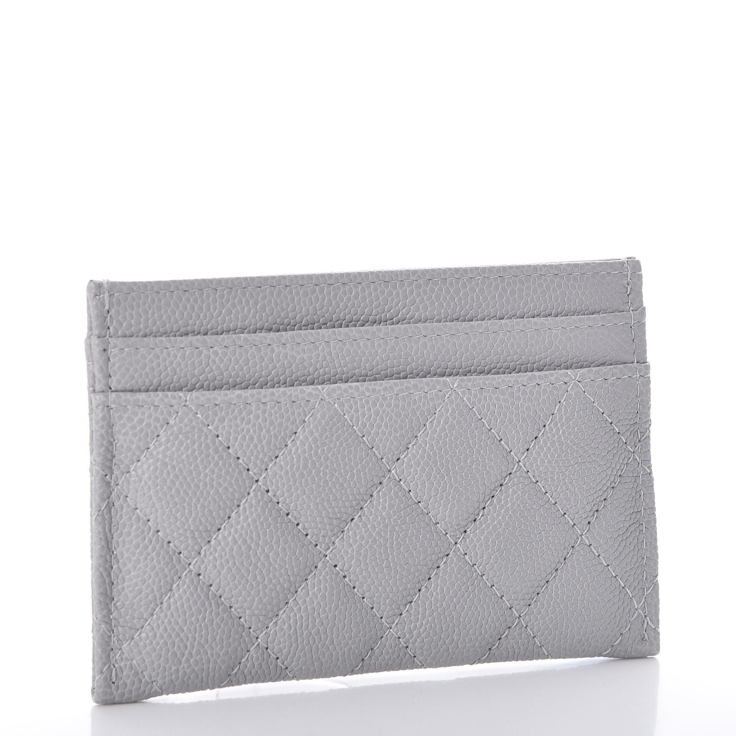 Caviar Quilted Boy Card Holder Grey