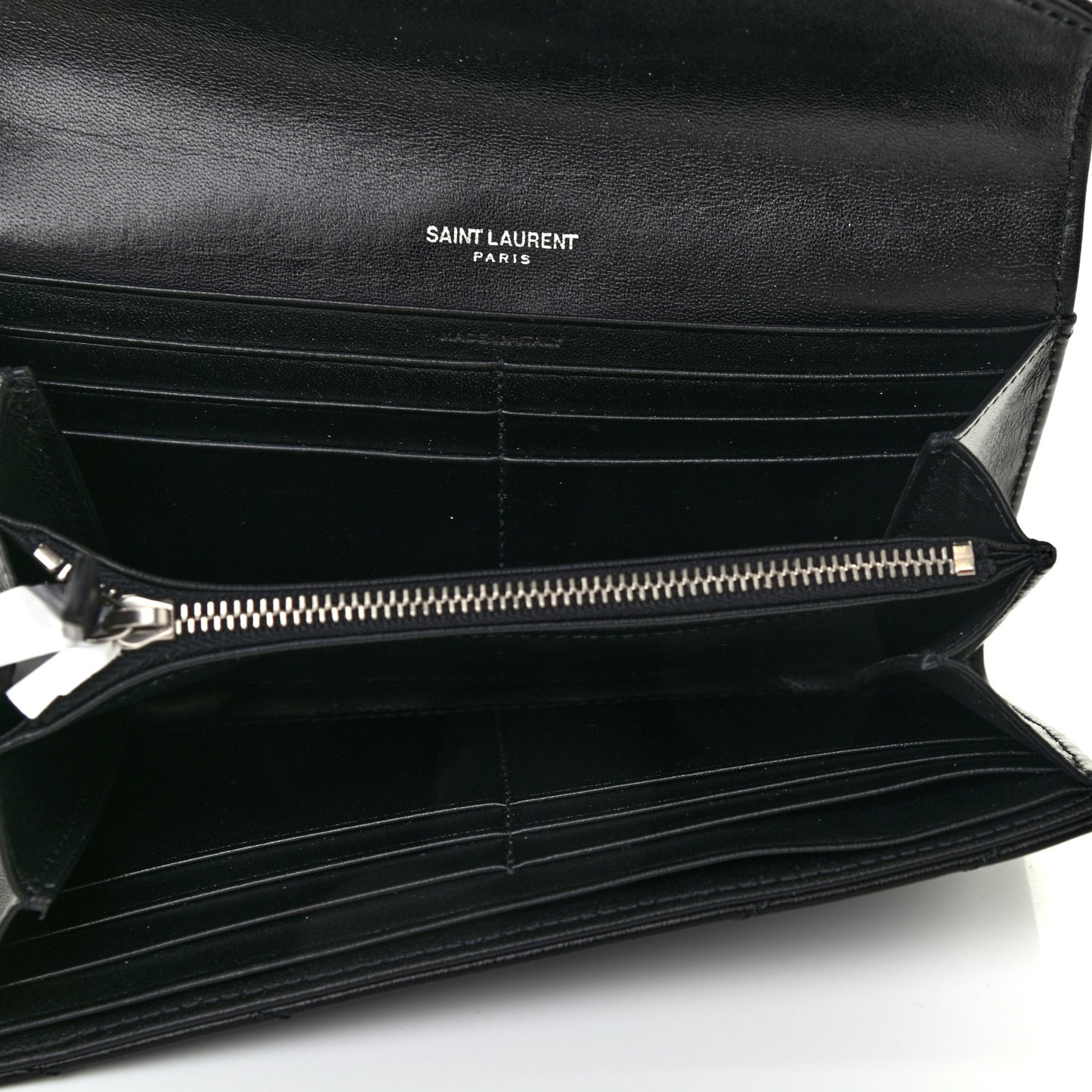 Lambskin Y Quilted Monogram Large Loulou Flap Wallet Black