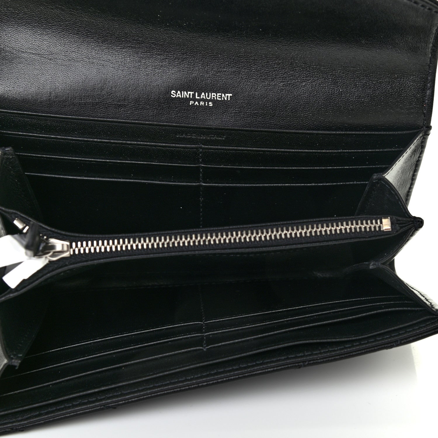 Saint Laurent Lambskin Y Quilted Monogram Large Loulou Flap Wallet Black 5 of 7
