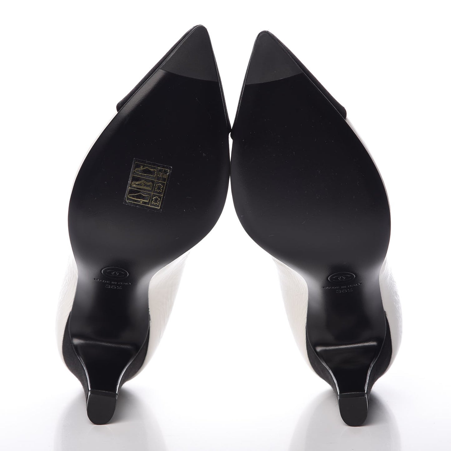 Crumpled Calfskin Satin Cap Toe Short Ankle Boots 36.5 White Black