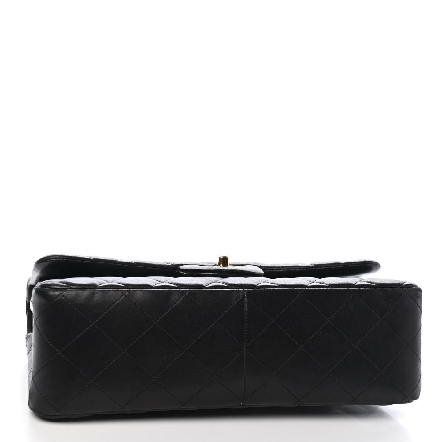 Lambskin Quilted Jumbo Double Flap Black