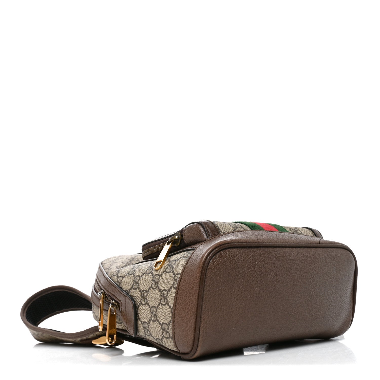 Gucci GG Supreme Monogram Calfskin Web Small Ophidia Day Backpack Beige Ebony New Acero 3 of 10
