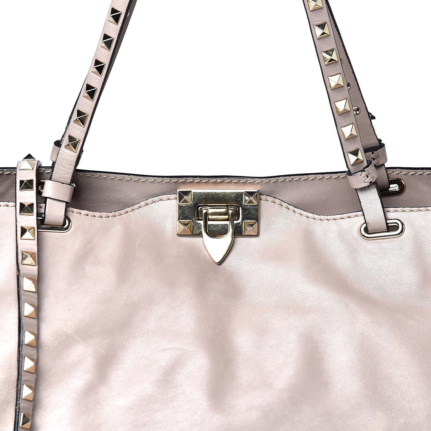 Vitello Medium Rockstud Tote Poudre