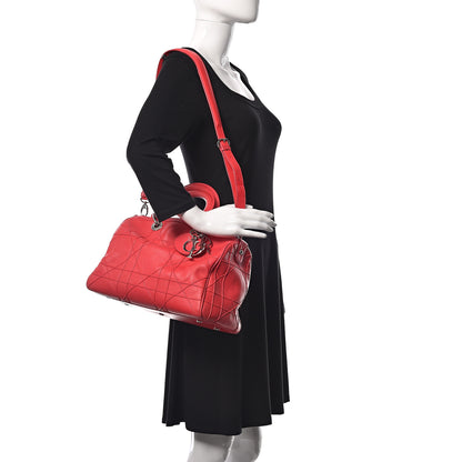 Christian Dior Lambskin Cannage Granville Polochon Coral 2 of 9