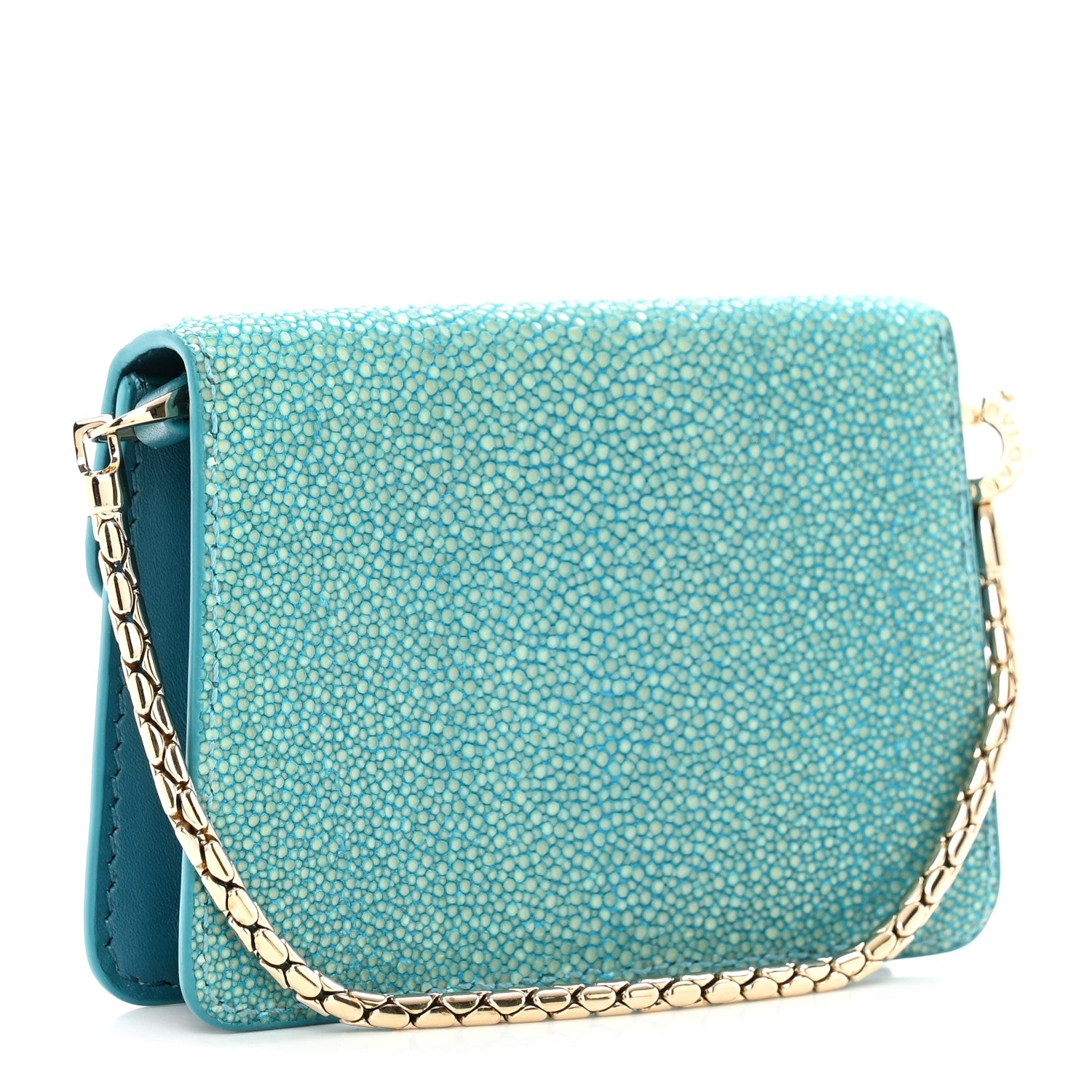 Bulgari Galuchat Serpenti Forever Miniature Bag Charm Green 3 of 10