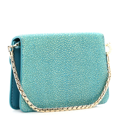 Bulgari Galuchat Serpenti Forever Miniature Bag Charm Green 3 of 10