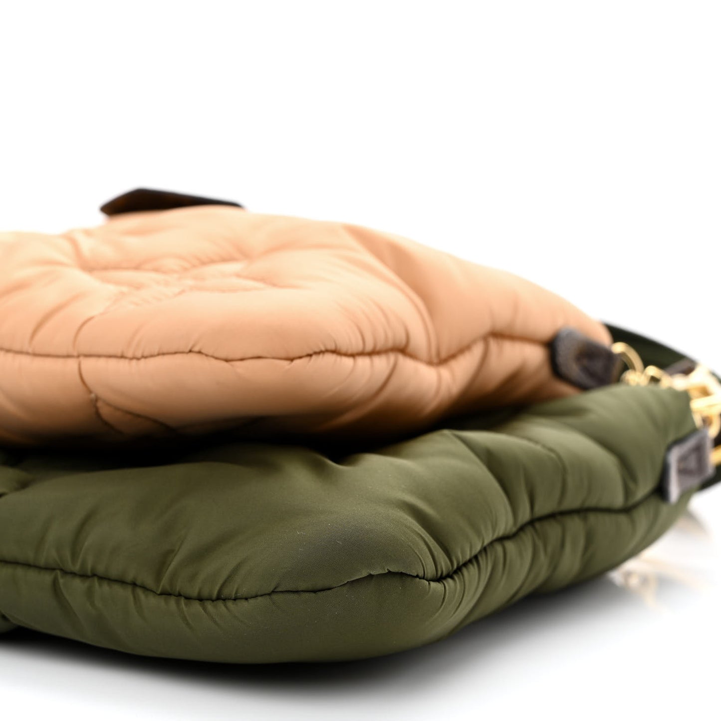 Econyl Monogram Pillow Maxi Multi Pochette Accessories Kaki Beige