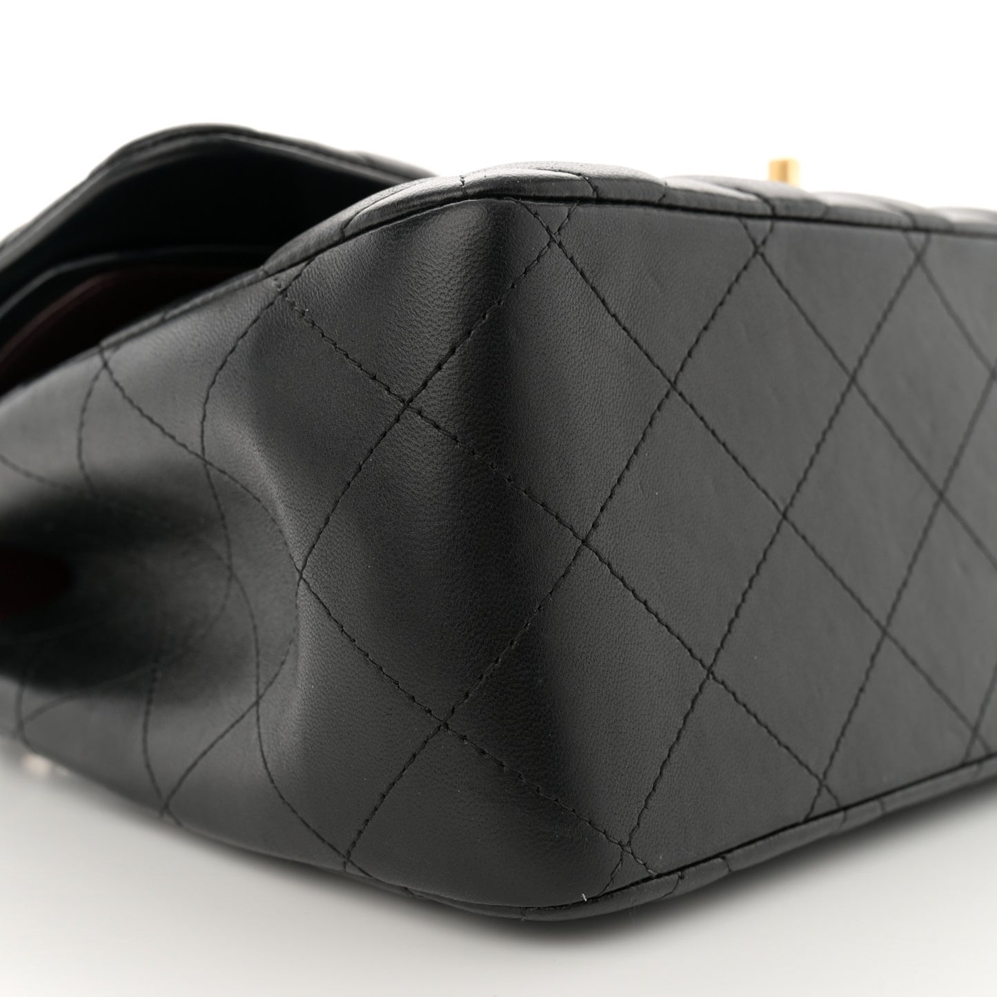 Lambskin Quilted Jumbo Double Flap Black