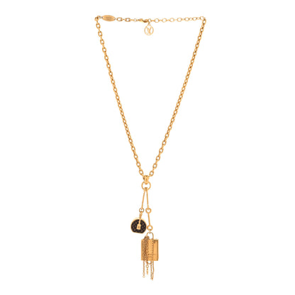 Louis Vuitton Metal Mini Boite Chapeau Pendant Necklace Gold 3 of 6