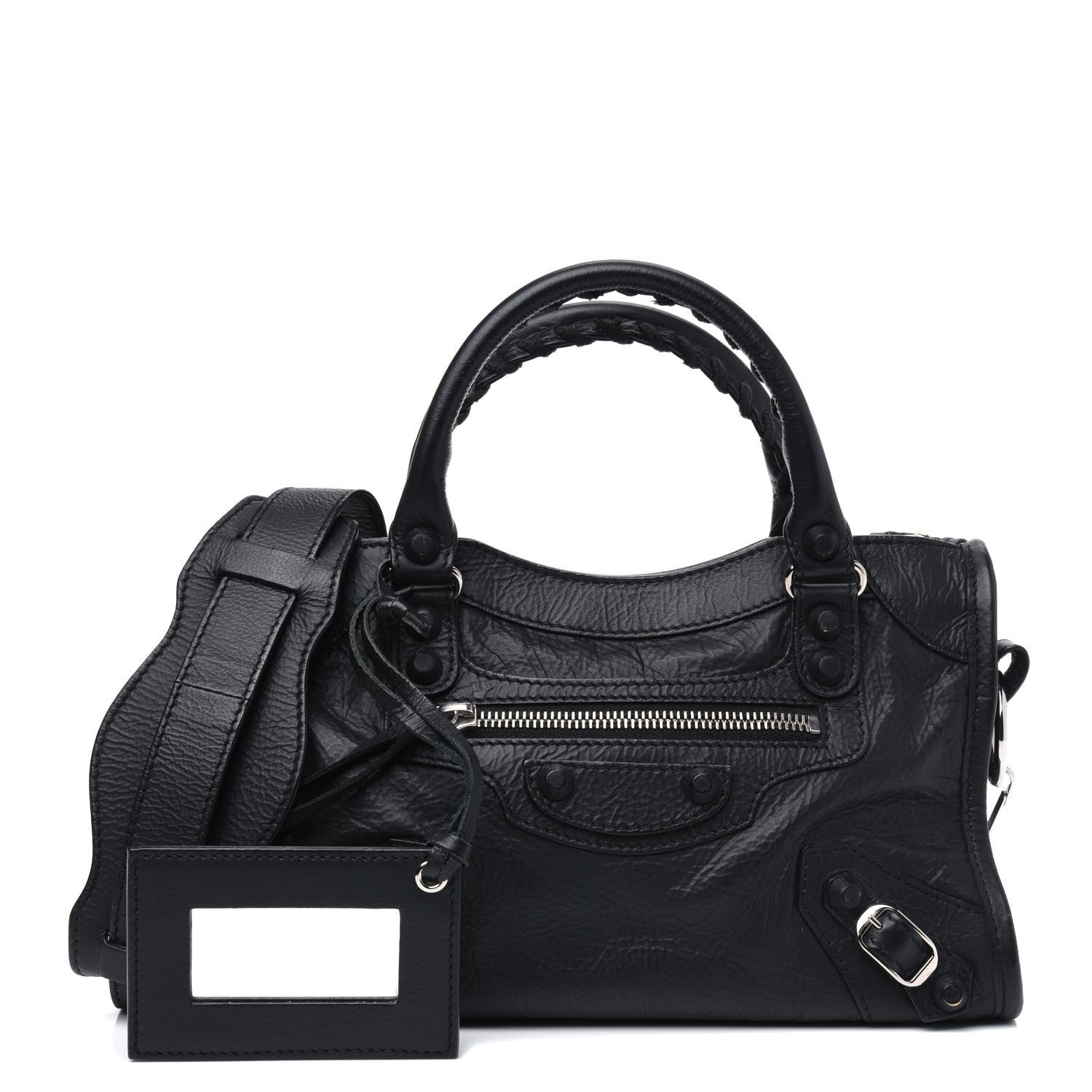 Balenciaga Matte Goatskin Rubber Covered Classic Hardware Mini City Black 1 of 18