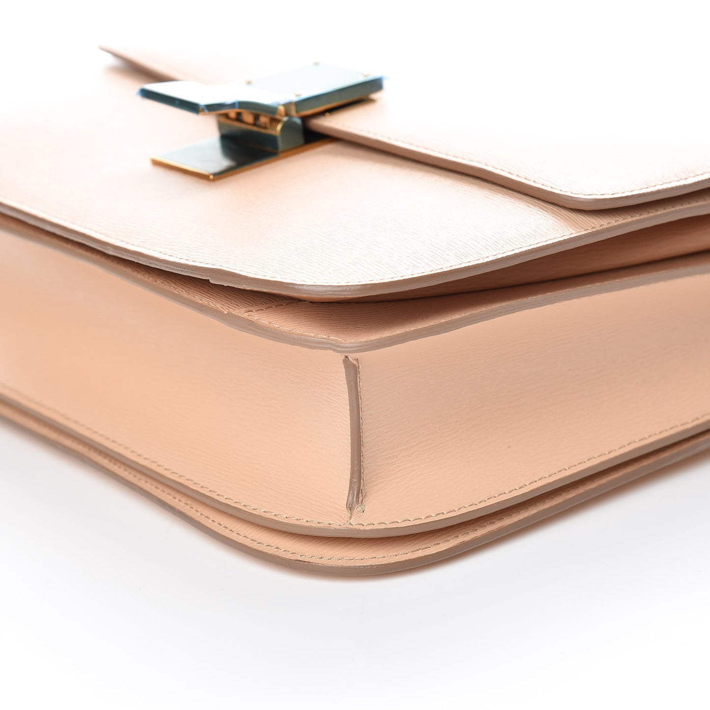 Liege Calfskin Medium Classic Box Flap Bag Nude