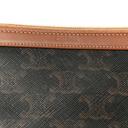 Celine Triomphe Canvas Calfskin Small Cosmetic Pouch Tan 8 of 8