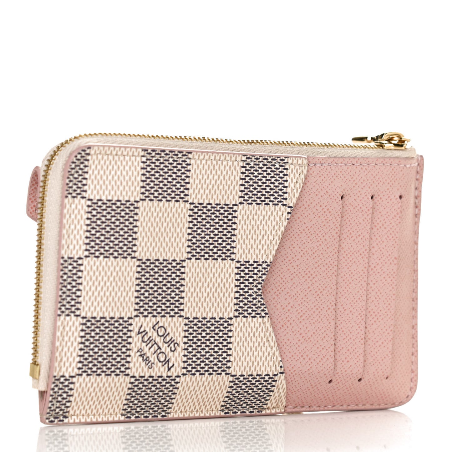 Damier Azur Recto Verso Card Holder Rose Ballerine