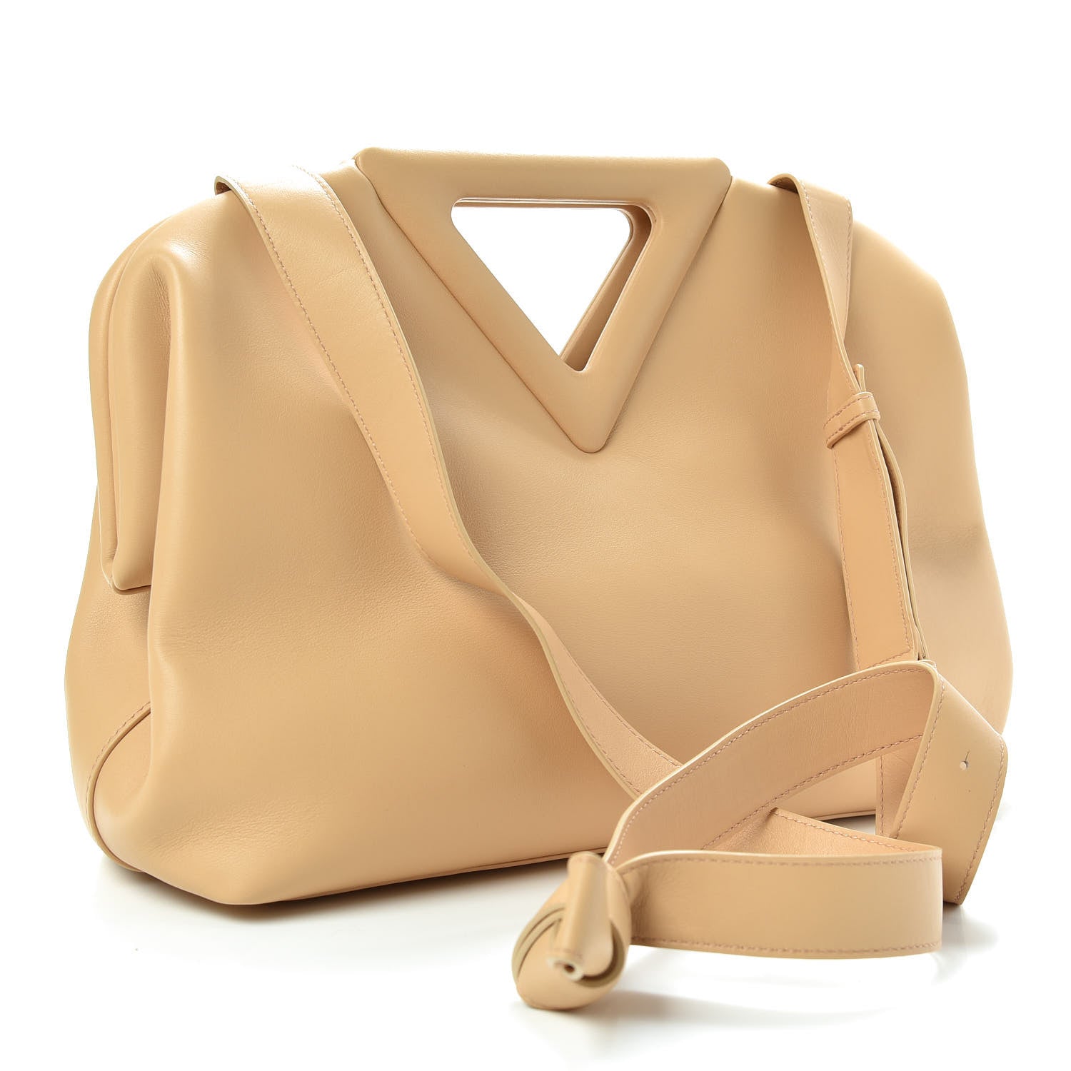 Bottega Veneta Calfskin Medium The Point Triangle Bag Almond 3 of 8