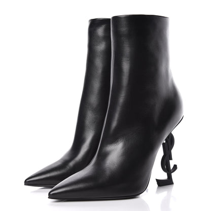 Saint Laurent Sheepskin Opyum Ankle Boot 38 Black 3 of 8